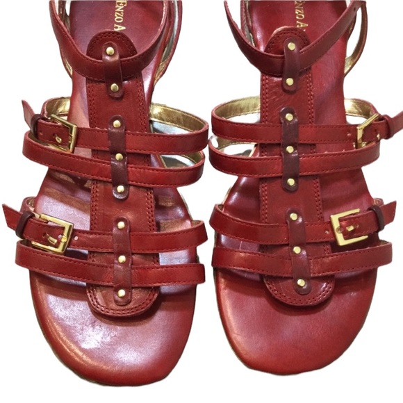 Enzo Angiolini Red Gladiator Sandal - Picture 7 of 8